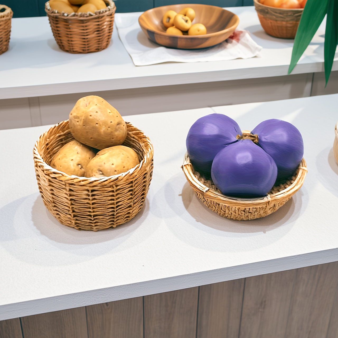 Food Storage Plastic - 8 Pieces/Set Dollhouse Miniature Potatoes, Onions