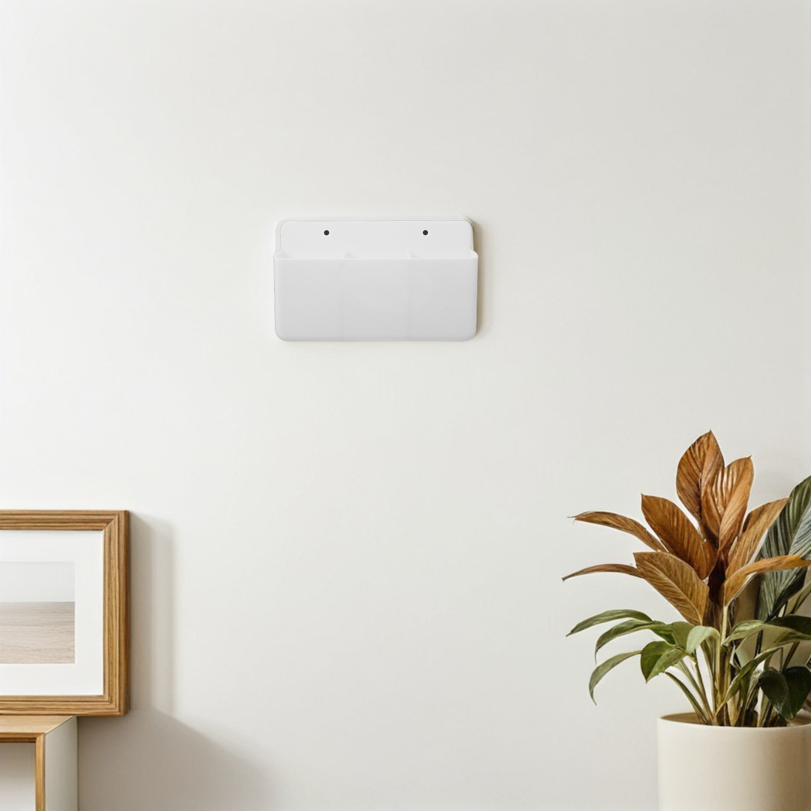 Food Storage Organizer - Wall Mounted Adhesive Remote Holder 3-Grid