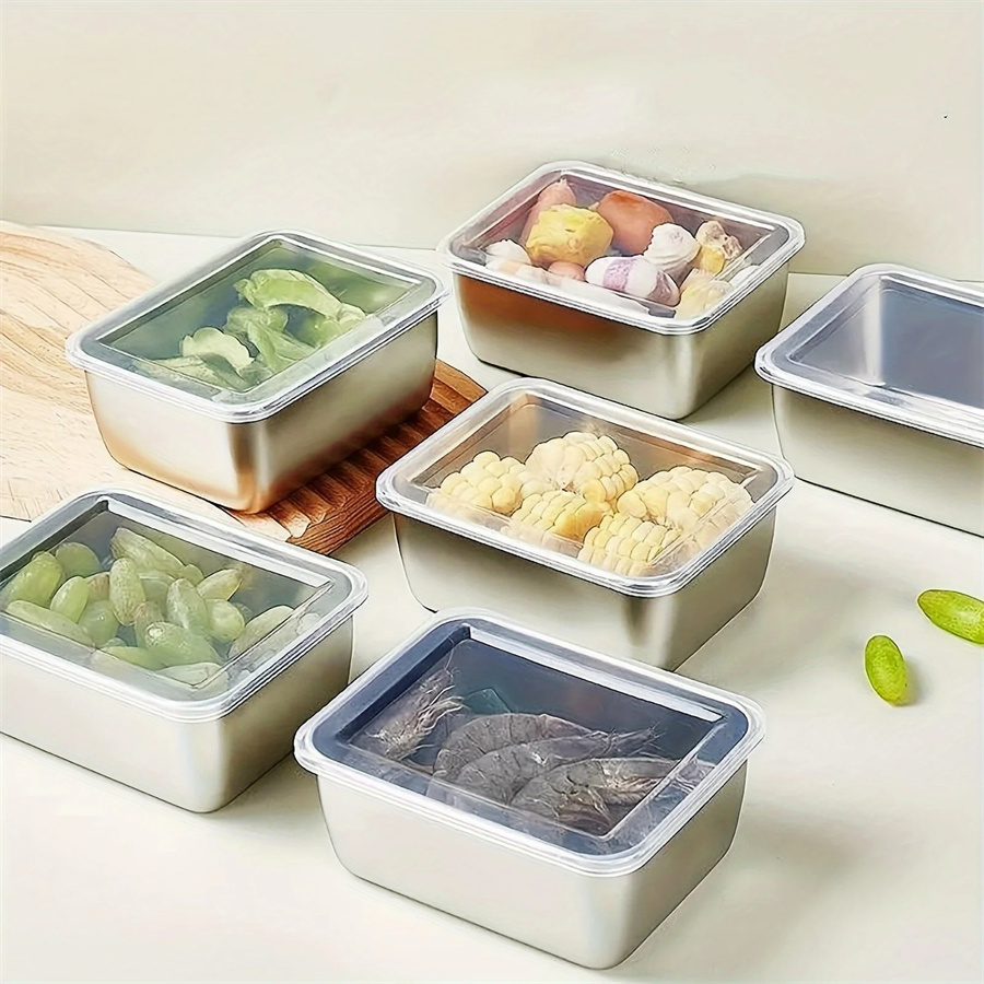 Food Storage Containers With Lids - 1/3/5pcs Stainless Steel Food Storage Box