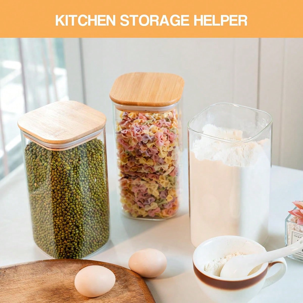 6 Pack Glass Food Storage Jars - Food Storage Jars With Lids 评论和价格