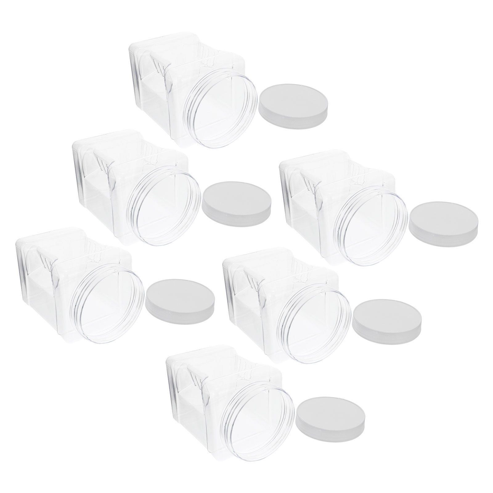 6Pcs Transparent Square Canist - Food Storage Plastic 评论和价格