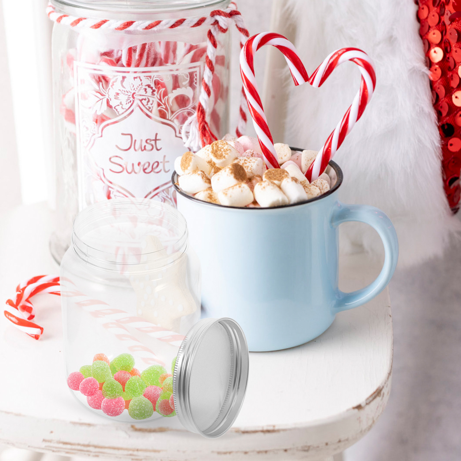 4Pcs Clear Plastic Jars with A - Food Storage Jars With Lids 评论和价格