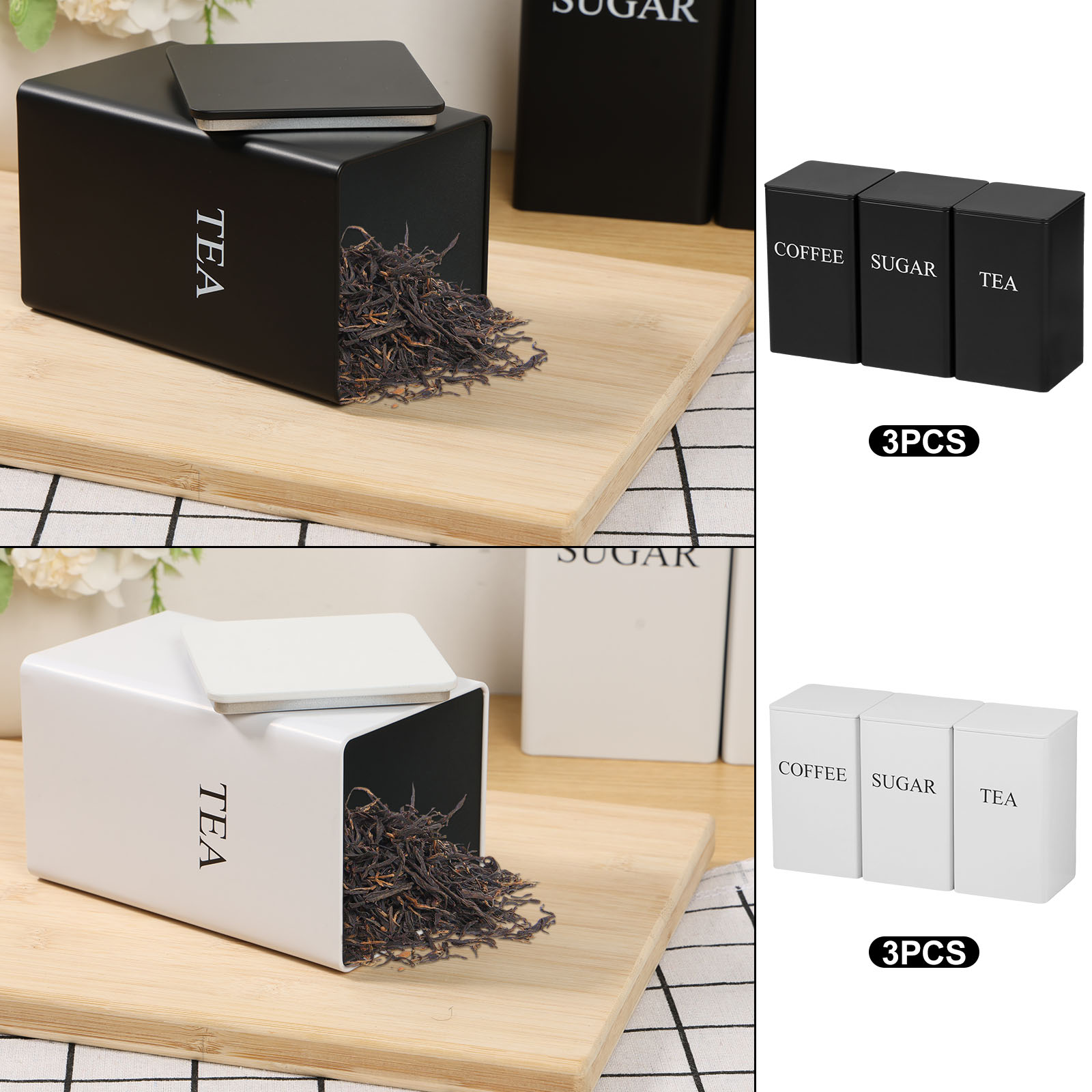 3Pcs Coffee Bean Storage Canis - Food Storage Jars With Lids 评论和价格