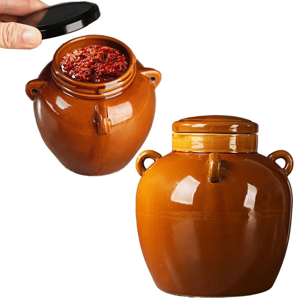 Large Capacity Ceramic Pickle  - Food Storage Jars With Lids 评论和价格