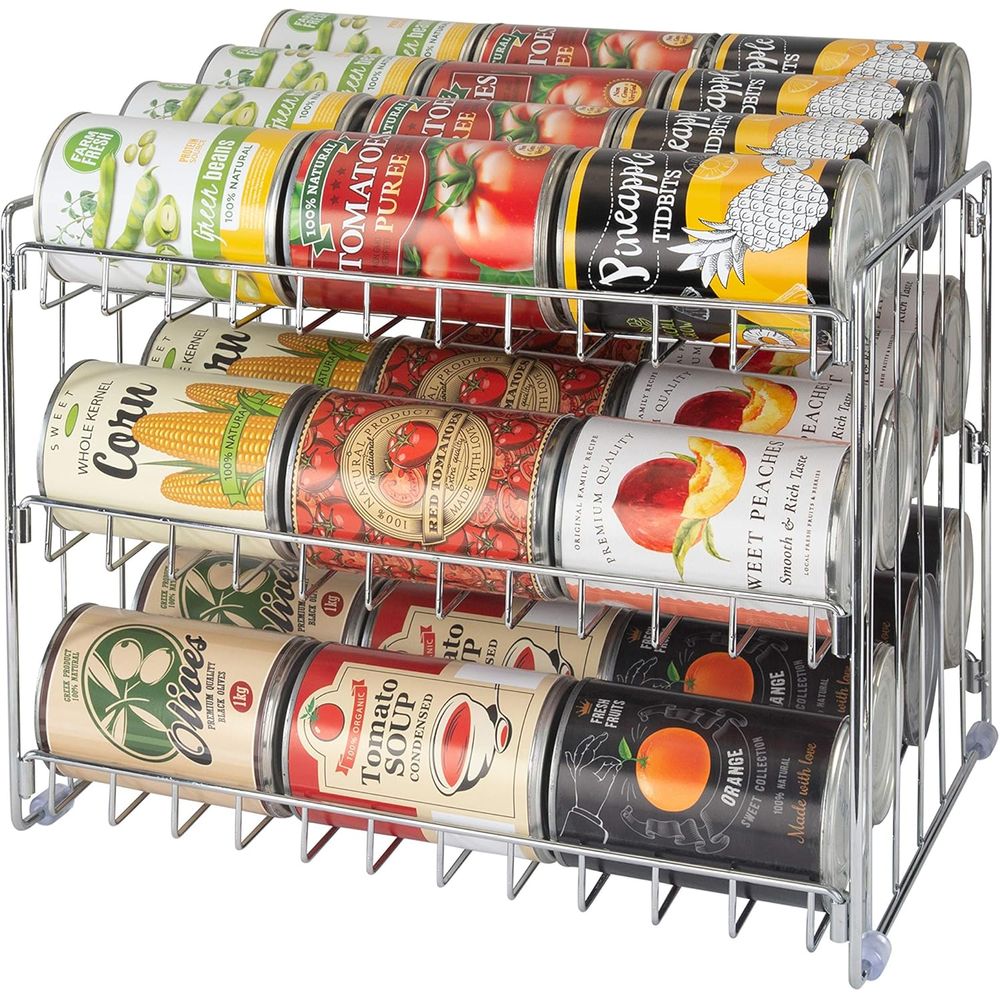3 Tier Can Organizer | Chrome  - Food Storage Pantry 评论和价格