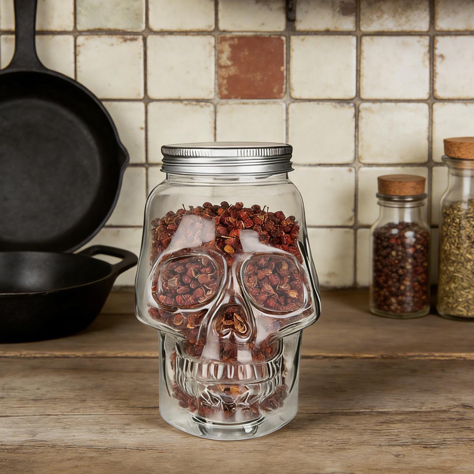 Spooky Skull storage Jars with - Xmas Food Storage Containers 评论和价格