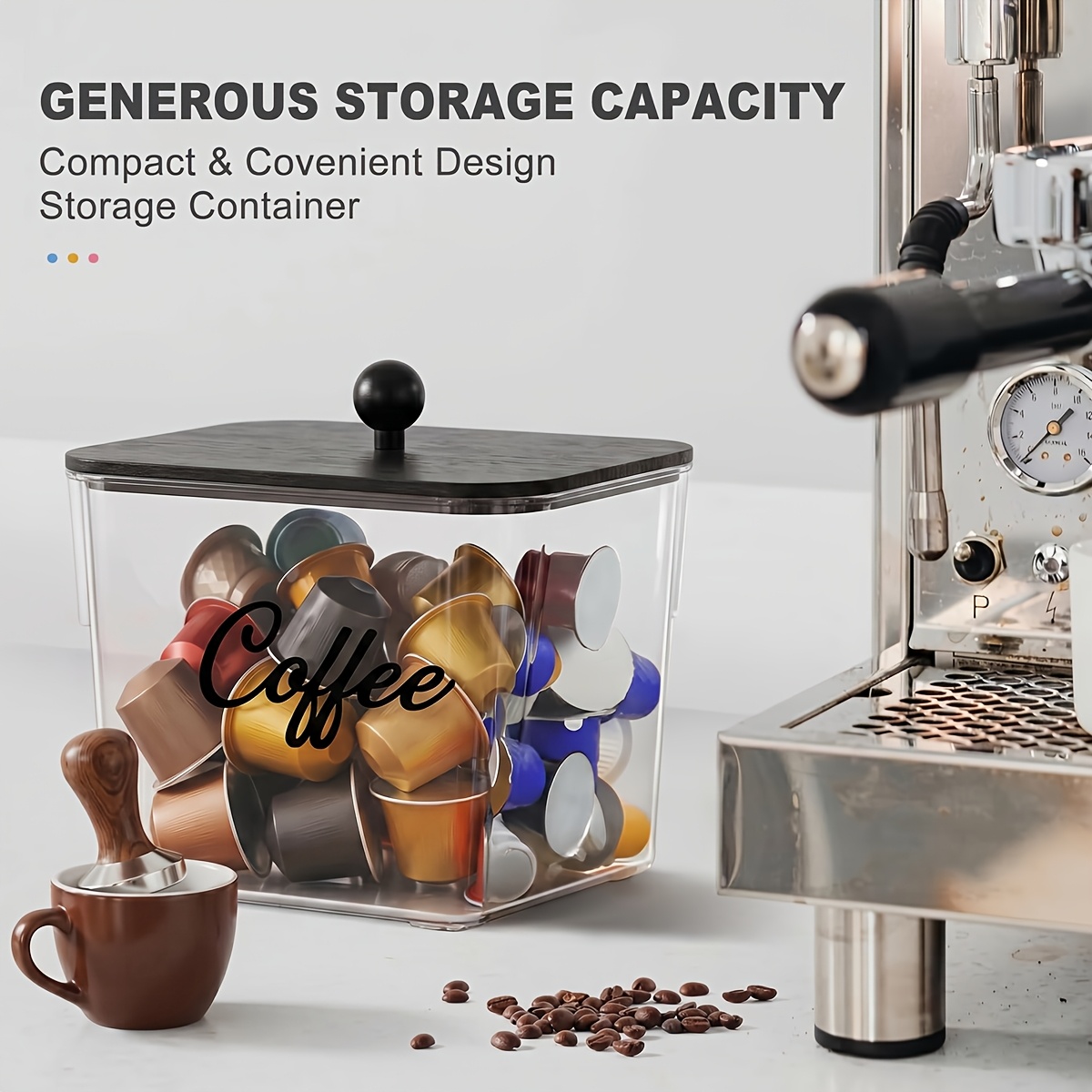 Coffee Pod Holder with Lids Pl - Food Storage Cabinet For Kitchen 评论和价格