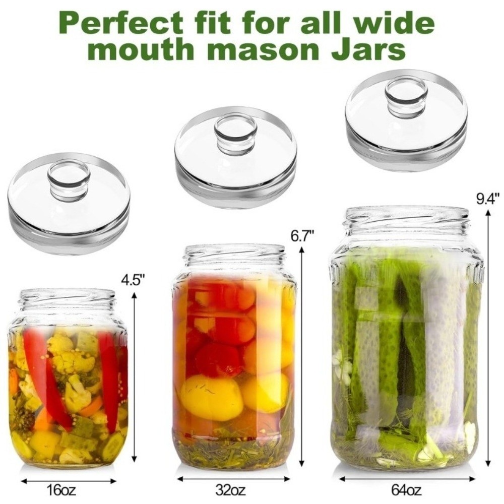 Fermented Glass Weights Clear  - Mason Jar Wide Mouth 评论和价格