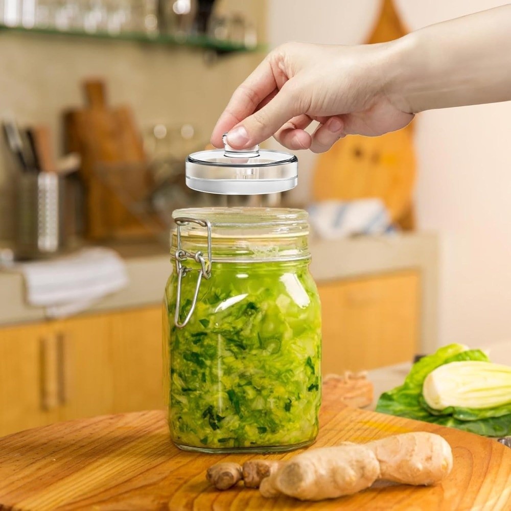 Fermented Glass Weights Clear  - Mason Jar Wide Mouth 评论和价格