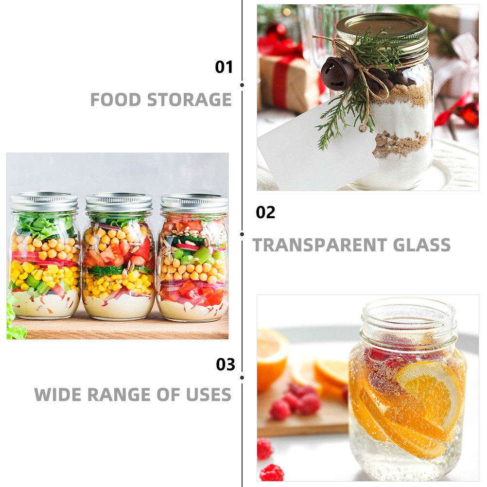 6Pcs Transparent Round Glass J - Food Storage Jars With Lids 评论和价格