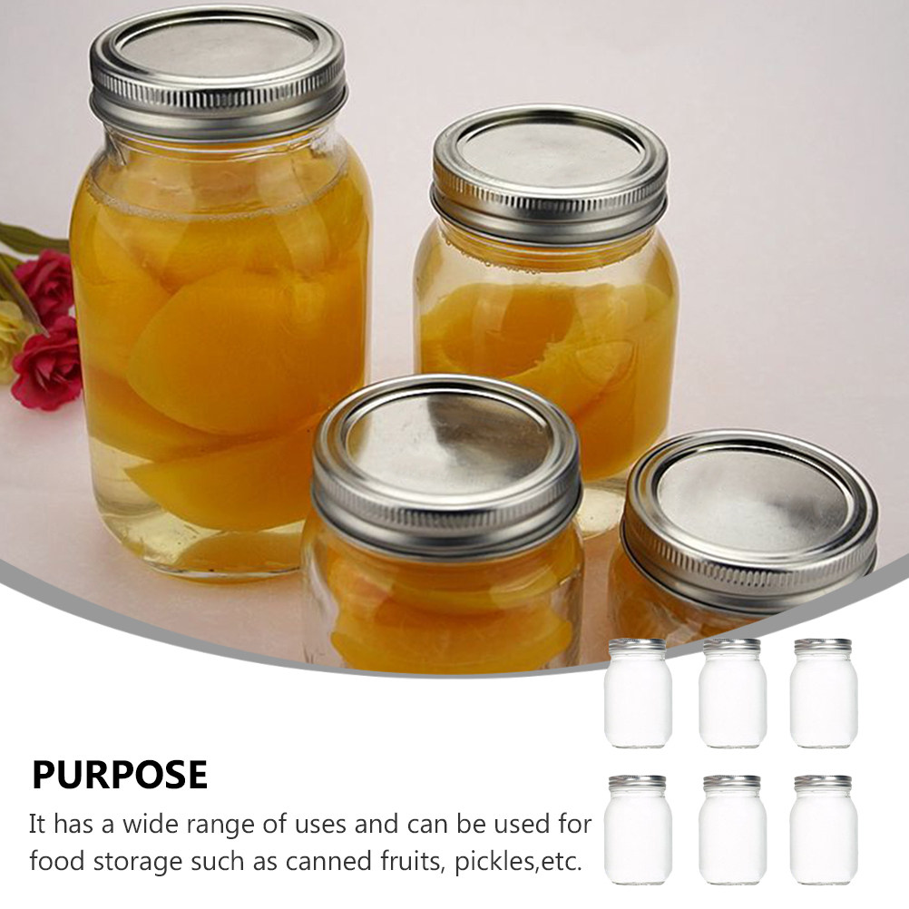 6Pcs Transparent Round Glass J - Food Storage Jars With Lids 评论和价格