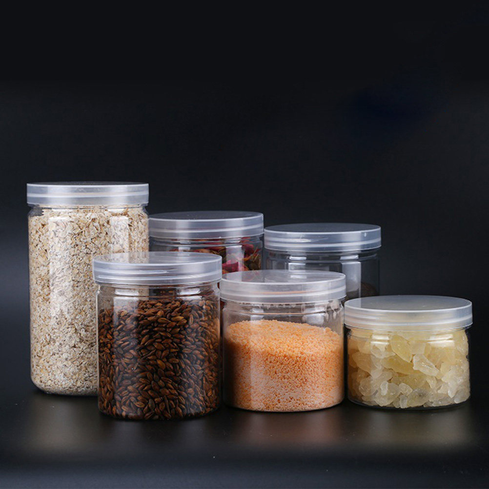 10Pcs Clear High-Grade Plastic - Food Storage Jars With Lids 评论和价格