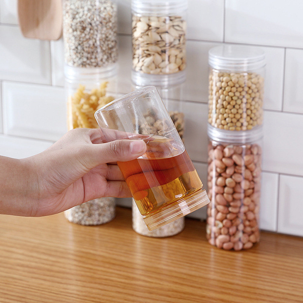 10Pcs Clear High-Grade Plastic - Food Storage Jars With Lids 评论和价格