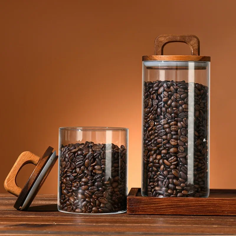 Clear Glass Jar with Bamboo Li - Food Storage Jars With Lids 评论和价格