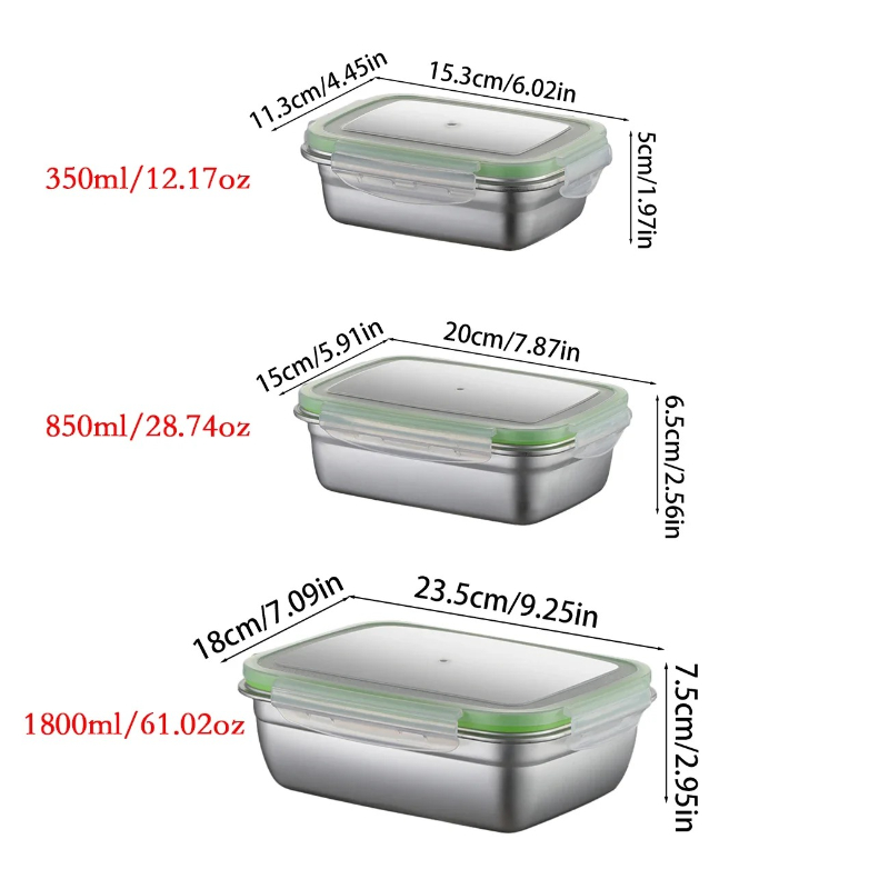 304 Stainless Steel Lunch Box  - Food Storage Containers With Lids 评论和价格