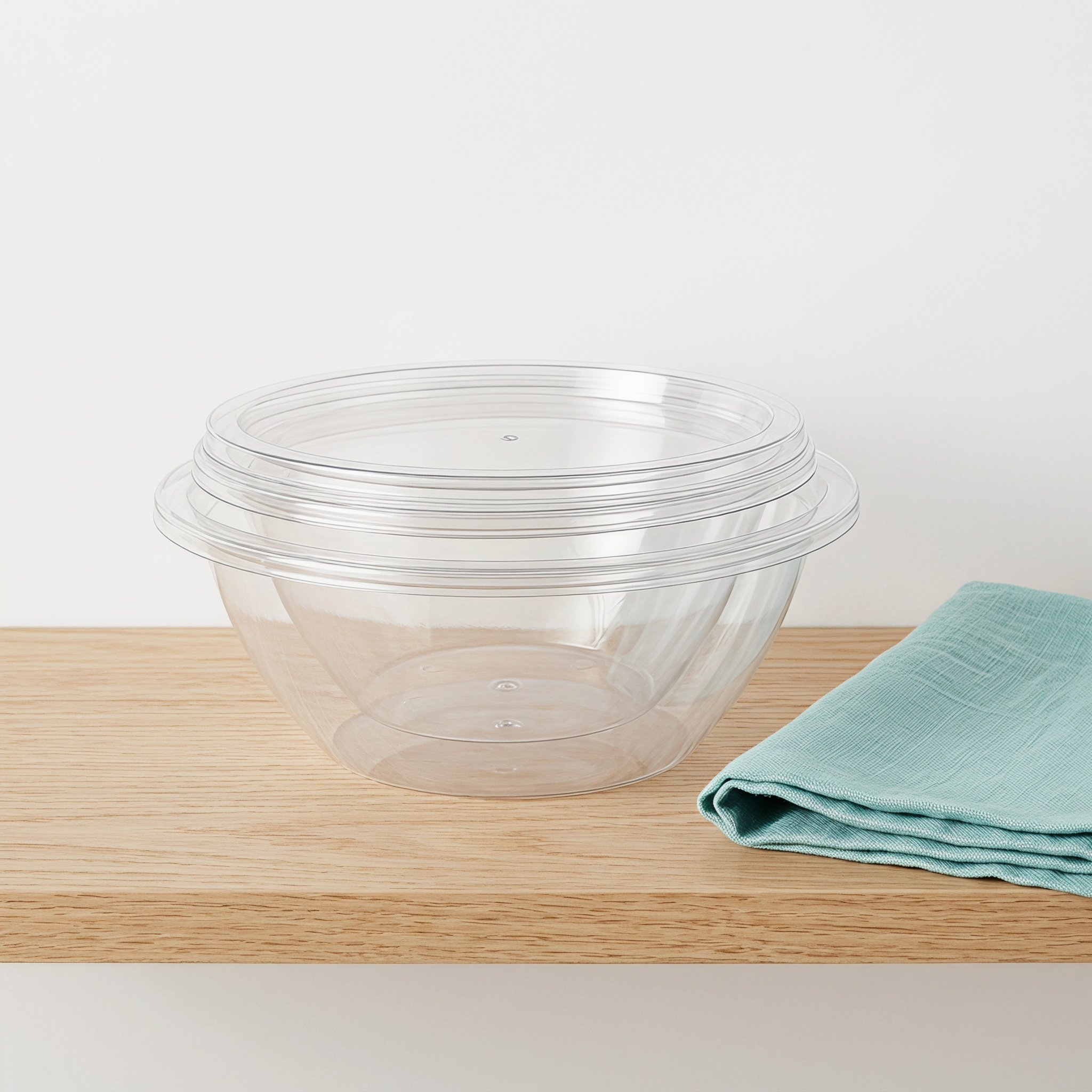 2Sets Clear Salad Mixing Bowls - Food Storage Containers With Lids 评论和价格