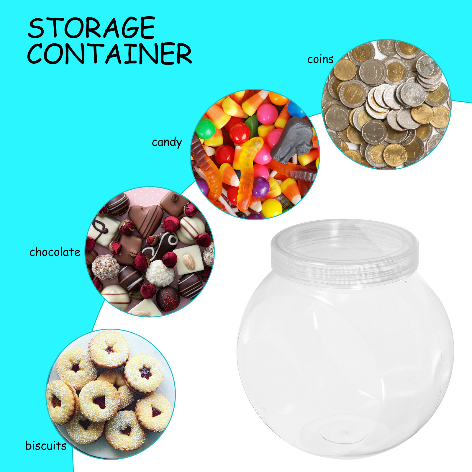 3Pcs Clear Sweet Jar 1500Ml Ro - Food Storage Containers With Lids 评论和价格
