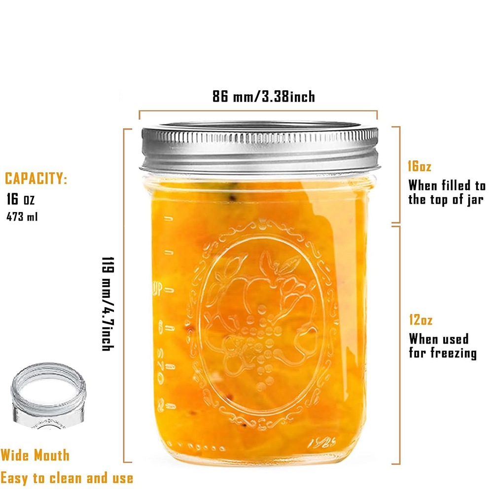 16oz Wide Mouth Mason Jars wit - Mason Jar Wide Mouth 评论和价格