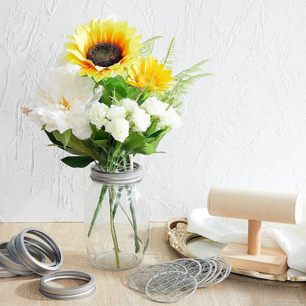 Metal Mason Jar Flower Lid Ins - Mason Jar Wide Mouth 评论和价格