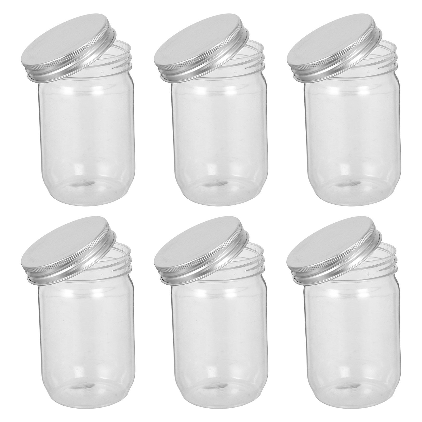 6Pcs Clear Plastic Mason Jars  - Food Storage Plastic 评论和价格