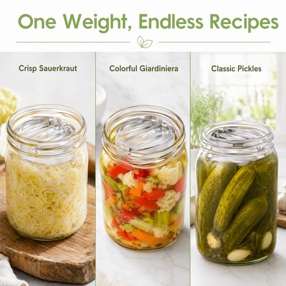 Fermented Glass Weights with H - Mason Jar Wide Mouth 评论和价格
