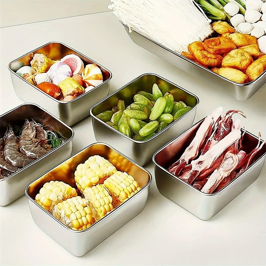 1/3/5pcs Stainless Steel Food  - Food Storage Containers With Lids 评论和价格