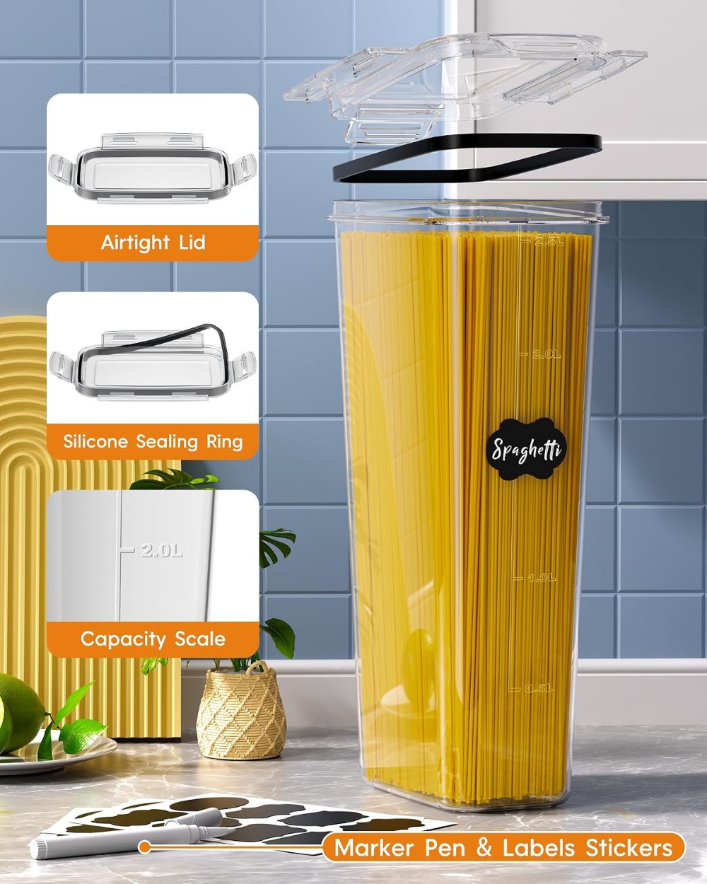 24 PCS Airtight Food Storage C - Food Storage Plastic 评论和价格