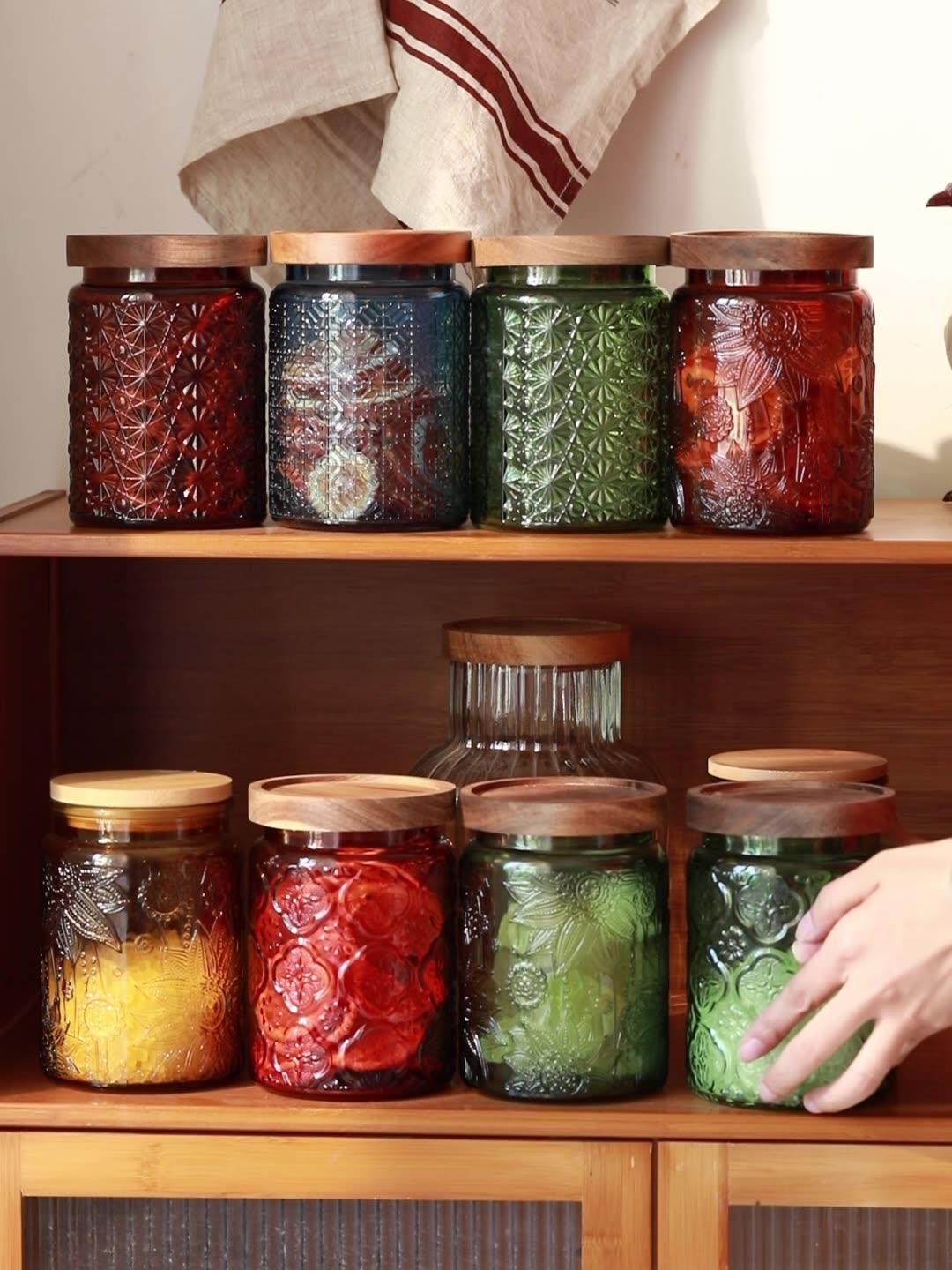 Vintage Glass Kitchen Storage  - Food Storage Jars With Lids 评论和价格