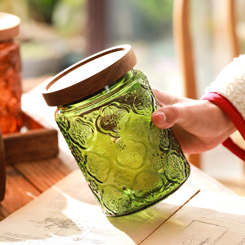 Vintage Glass Kitchen Storage  - Food Storage Jars With Lids 评论和价格