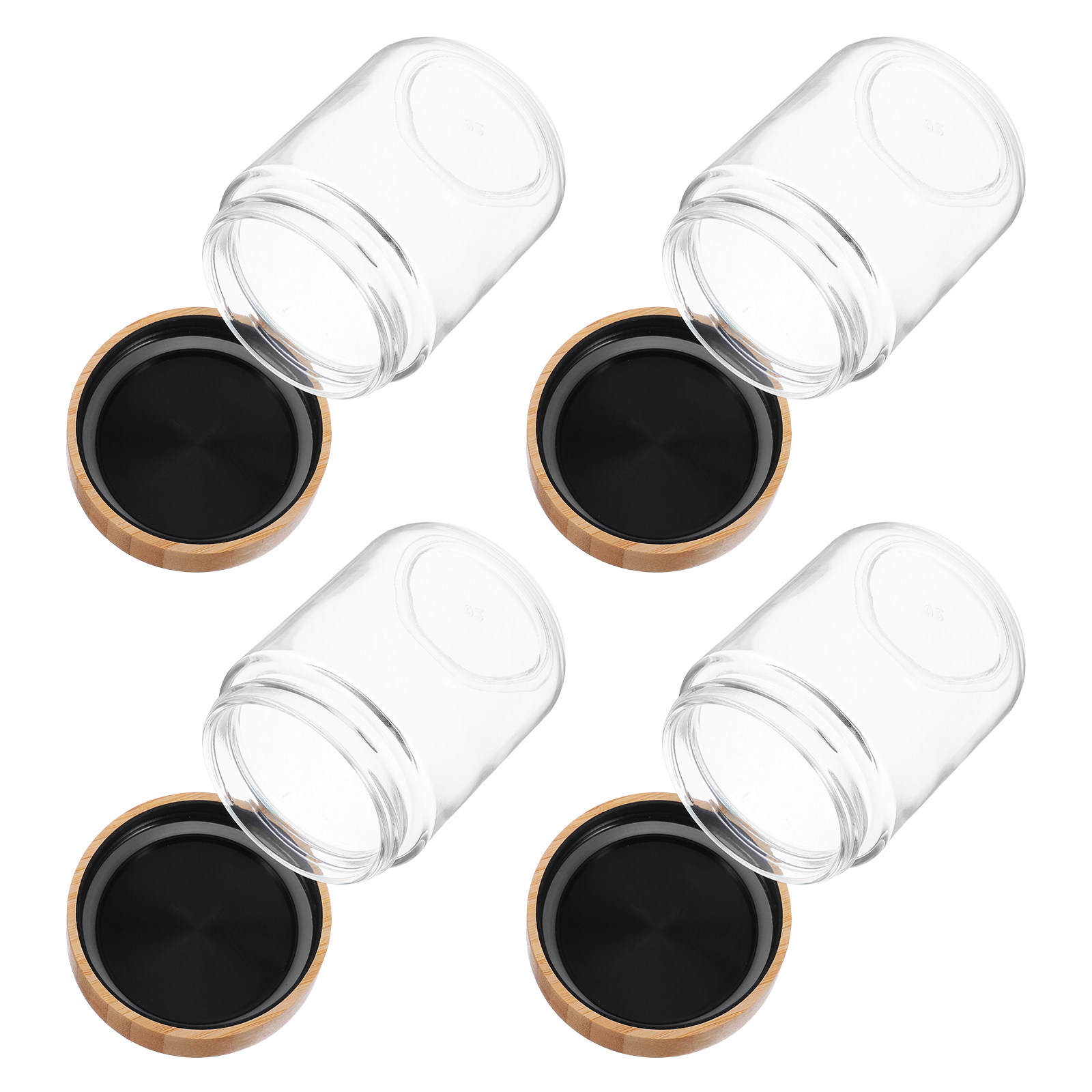4Pcs Glass Kitchen Storage Jar - Food Storage Plastic 评论和价格