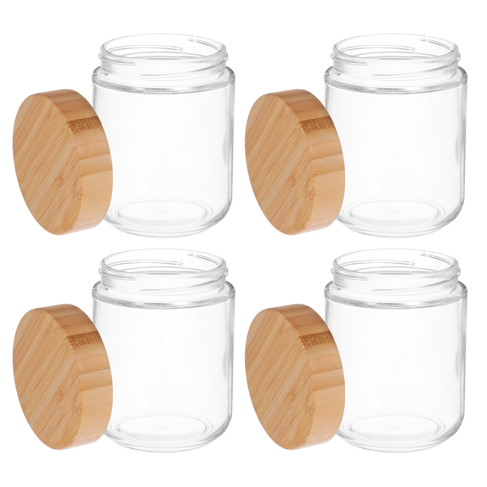 4Pcs Glass Kitchen Storage Jar - Food Storage Plastic 评论和价格