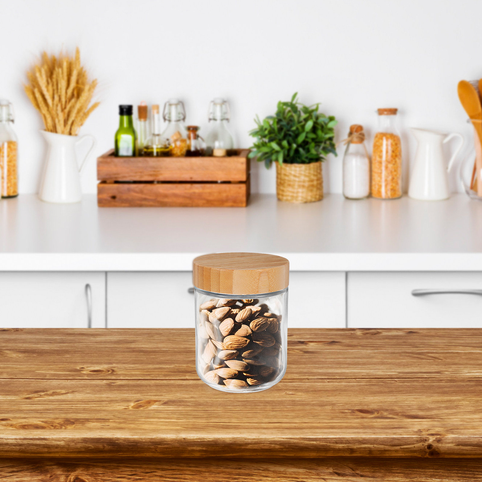 4Pcs Glass Kitchen Storage Jar - Food Storage Plastic 评论和价格