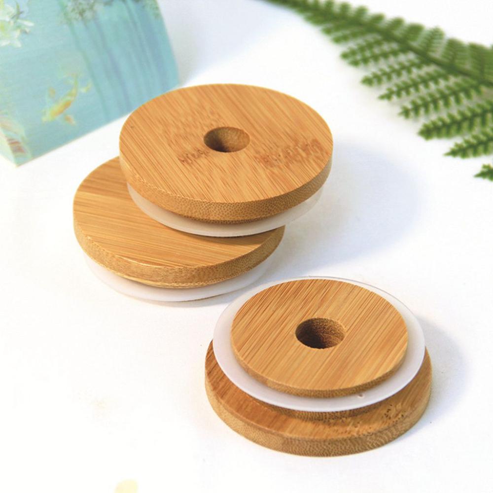 Reusable 1/4pcs Natural Bamboo - Mason Jar Wide Mouth 评论和价格