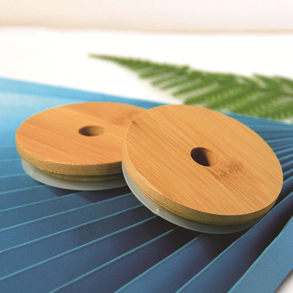 Reusable 1/4pcs Natural Bamboo - Mason Jar Wide Mouth 评论和价格